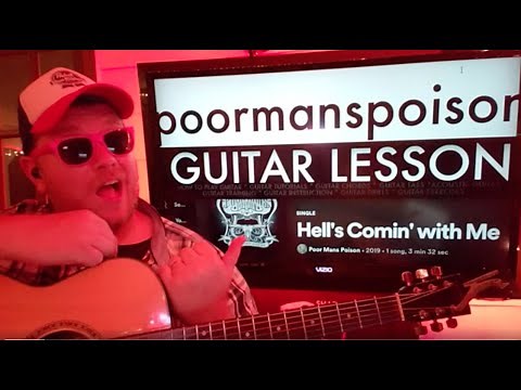 How To Play Hell's Comin' With Me - Poor Mans Poison Guitar Tutorial (Beginner Lesson!)