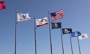 Coast Guard Flags 3x5 Outdoor Double Sided Heavy Duty 3 Ply Polyester Material with 2 Metal Grommets, 4 Rows of Stitching