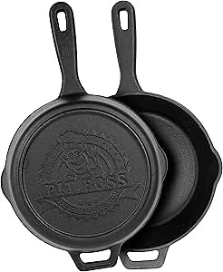 Pit Boss 14” Cast Iron Deep Skillet w/ Lid, Black