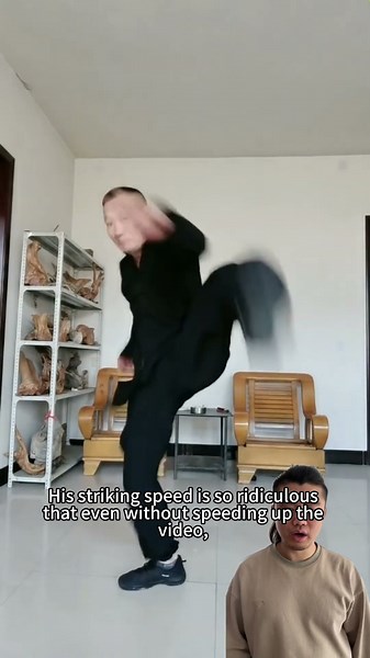 His striking speed is so ridiculous that even without speeding up the video #kungfu #martialarts
