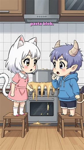 When He Tries to Cook for me... 🍝💖 (Cute Animation) | Mimi & Boo Ep.5 #animeshorts #cuteanimation