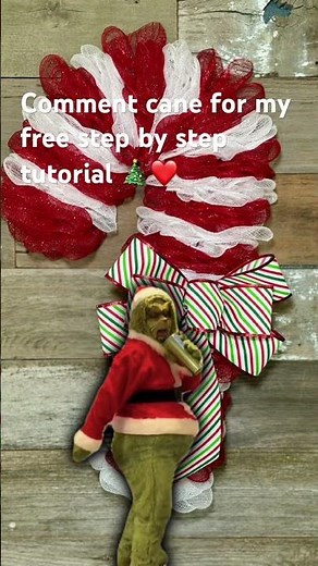 How To Make a Candy Cane Wreath/ How To Make a Christmas Wreath/ Dollar Tree Candy Cane Wreath