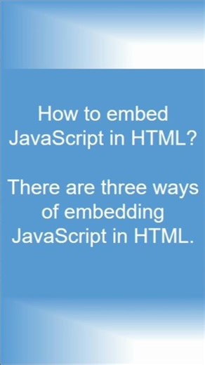 #How to embed JavaScript in HTML #javascript #javascripttutorial #everyone