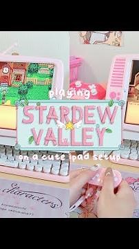 👩🏻‍🌾 playing stardew valley on a cute ipad setup | 8BitDo zero 2 🎮 | kawaii mee