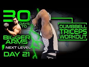 Intense Tricep Dumbbell Workout | 30 Days of Dumbbell Workouts At Home for Bigger Arms Day 21