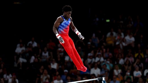 Frederick Richard goes big on high bar in all-around final