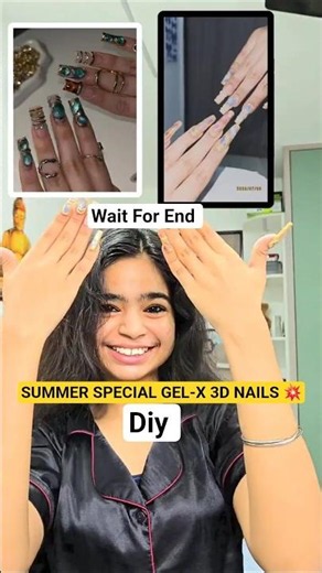 SUMMER SPECIAL GEL-X 3D NAILS💥 #shorts #minivlog #ashortaday #tranding #diy #craft #nails #gelx