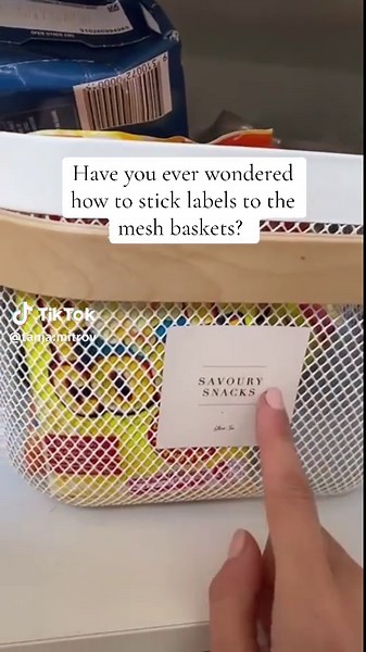 Effective Labeling Solution for Mesh Pantry Baskets