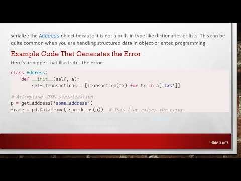 How to Fix the python class object is not serializable Error in Your Code