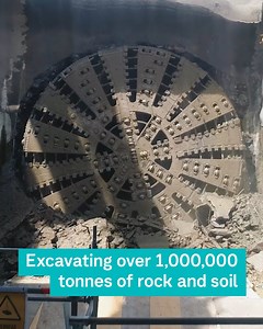 6.4K views · 128 reactions | We've reached a major milestone with the tunnel boring machine Vida finishing her journey digging the 2.8km citybound tunnel.  Vida, who along with Bella are the largest TBMs in the southern hemisphere, have been operating around the clock. ▪️ Excavating over 1,000,000 tonnes of rock and soil. ▪️ Installing more than 10,000 individual concrete segments. Here’s how she did it. | West Gate Tunnel Project | Facebook