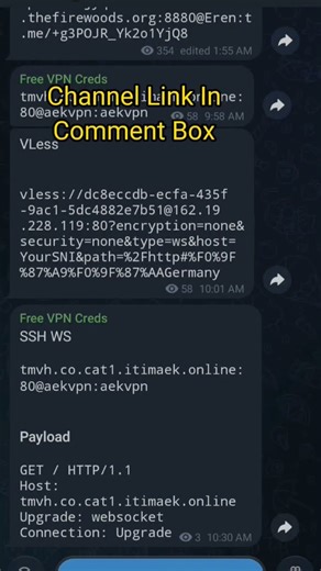 Create dark tunnel config for free internet.