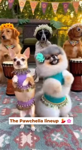 Chihuahua & Pomeranian Dogs Dancing at Pawchella! 🌸💃
