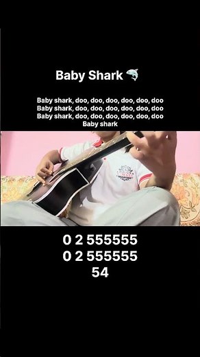 Baby shark guitar lesson tutorial easy 🎸🦈