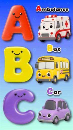 ABC - Letters 🚗 Vehicles Phonic Song #phonicsong #letters #nurseryrhymes #alphabet #english #Phonics