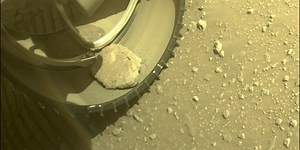 A Mars rock has gotten stuck in Nasa's Perserverance Rover wheel