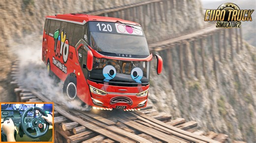 Bus Gani Menuruni Jembatan Kayu Rapuh dari Atas Tebing | Telolet Basuri Nada Stereo Love #reelsviralシ #viralreelsシ #teloletbasuri #fb #reels | Supir TAYO