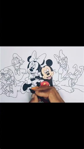 Menggambar MICKEY MOUSE Dan Kawan Kawan #SHORTS #speeddrawing #speedpaint #lawubiru