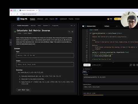 Deep-ML #8 — Calculate 2x2 Matrix Inverse