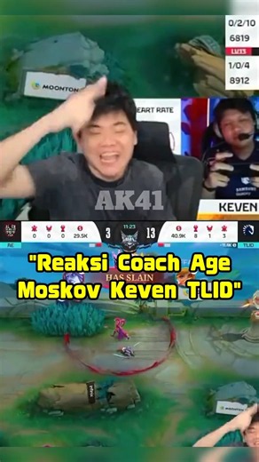 😱REAKSI COACH AGE MOSKOV KEVEN TLID HEADSHOT #mpl #mobilelegends #mlbb