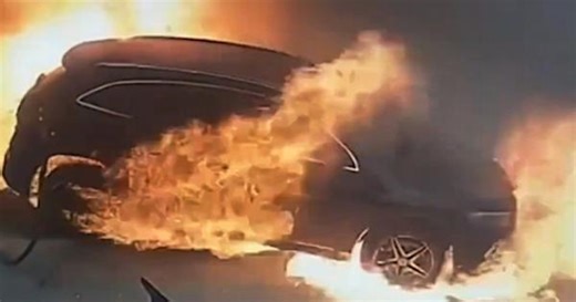 Electric car explodes while charging in China, caught on cctv