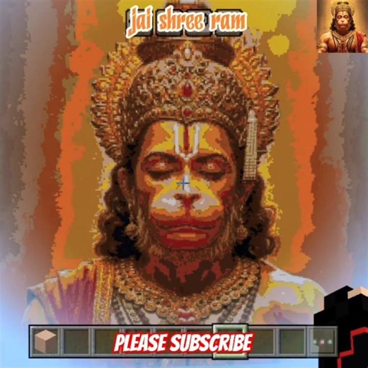 Hanuman ji pixel art make in #minecraft #pixelart #hanuman #shorts