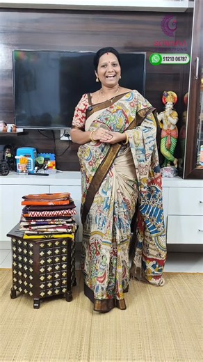 Sowmya Selections on Instagram: "Sankranthi Sarees Offers 🔥 | Temple Borders in Orange–Maroon Shades | Just ₹1700 All these sarees were already shown in our Live video, and the same pieces are now available in this short video. ✨ Saree Highlights: • Most selling designs & colour combinations • Orange with Maroon (Last colour – very limited) • Big floral Kalamkari styles • Temple borders | Nizam border | Kanchi border types • Pichwai-inspired designs • Cream & green classy combinations • Same pa