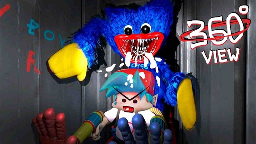 【360°】Huggy Wuggy Vent Chase 360° Poppy Playtime x FNF Animation First Person.