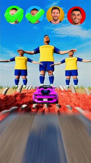 ⚽Who do you think is the GOAT? Big Statue vs Football Stars | BeamNG.drive