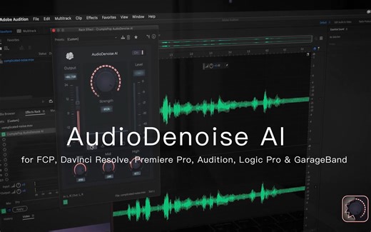 AudioDenoise AI 全新音频降噪工具 自动消除背景噪音嗡嗡嘶嘶声 兼容各大软件