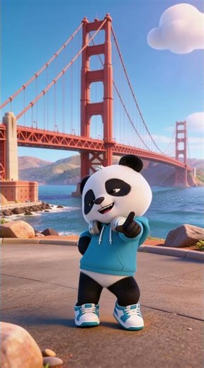 Lush Life Dance 🌍 | 🐼 Milo at Golden Gate Bridge 🇺🇸