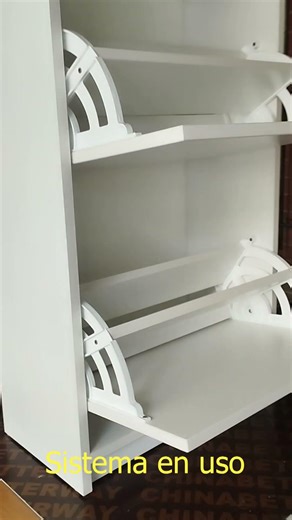 Cómo funciona una zapatera tipo abanico | Vista frontal y diagonal