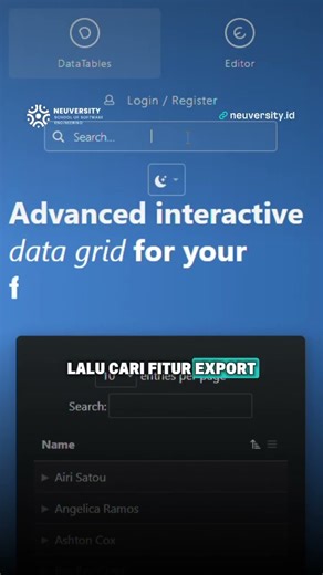 export file datatable