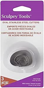 Sculpey Tools™ Stainless Steel 3 Piece Irregular Oval Cutter Set. Nested, Graduated Sizes, Perfect for use in All Craft Projects from jewlery, Mixed Media to Home Decor.