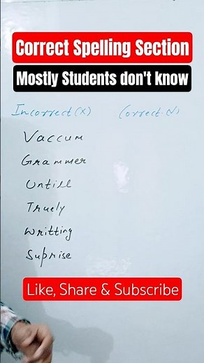How to Write Correct Spelling | Spelling Test | Correct the Spell | Spelling Test For Students