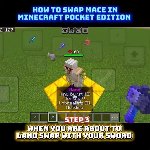 How to mace swapping in Minecraft pocket edition 😁🔥 #minecraft #shorts