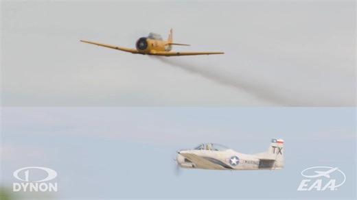 You'll often see these two types of military trainers, in mass formation, flying overhead at EAA AirVenture Oshkosh. Here's your #FaceoffFriday question: Do you prefer the North American T-6 Texan mass formations or the North American T-28 Trojan mass formations more? Sponsored by Dynon Avionics #Aviation #MilitaryTrainers #T6vsT28 #T6Texan #T28Trojan #FormationFlying #Formation #AirShow #EAA #Oshkosh #FlyDynon | EAA - The Spirit of Aviation