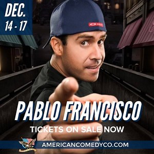 [THIS WEEKEND] Pablo Francisco performing LIVE Dec.14th-17th at The American Comedy Co. !🇺🇸🦅 GET YOUR TICKETS NOW 👉🎟 Visit AmericanComedyCo.com • • • #SanDiego #StandupComedy #Funny #Comedy #Gaslamp #AmericanComedyCo #PabloFrancisco #SundayFunday #Jokes #StandUp #SD #Laugh #Fun | American Comedy Company