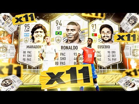 What do you get from 11 Guaranteed Base or Mid Icon Packs?