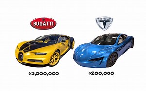 Tesla vs Bugatti - Tesla Wins