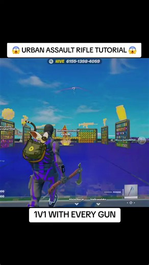 URBAN ASSAULT RIFLE TUTORIAL! | 1V1 WITH EVERY GUN | #fortnite #fortnitecreative #1v1witheverygun #hivemaps #flingingninja @Hive