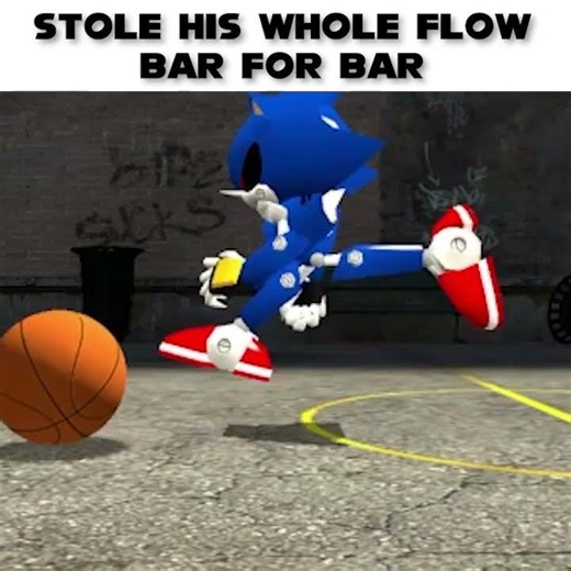 Metal Sonic Copies Shadow #sonic #memes #sonicadventure #skit #basketball