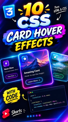 🔥 10 CSS Card Hover Effects