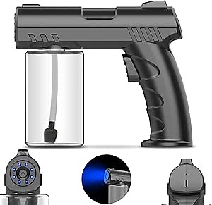 Nano Sprayer, Handheld Household Nano Atomizer, Blue Light Atomizer, Android Charging, Very Suitable for Watering Plants and Trees (Black)