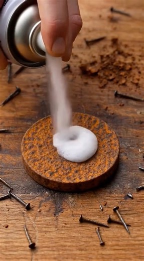 Rust removal on metal coin #rust #coin