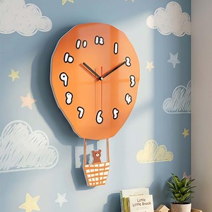 Hot Air Balloon Wall Clock With Bear Pendulum, Silent Nursery Decor, Kids Room Timepiece - Etsy Canada