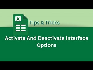 How to Activate And Deactivate Interface Options in Excel | Excel Tips & Tricks