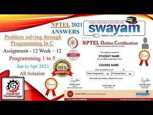 Problem Solving Through Programming In C Solution Week-12 Assignment Solution