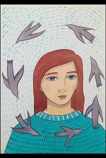 Recent PORTRAITS spring-summer 2026 - stream of consciousness surrealism - watercolour ink + acrylic
