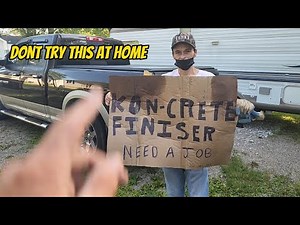 Teaching a STRANGER how 2 pour Stamp Concrete (gone wrong)