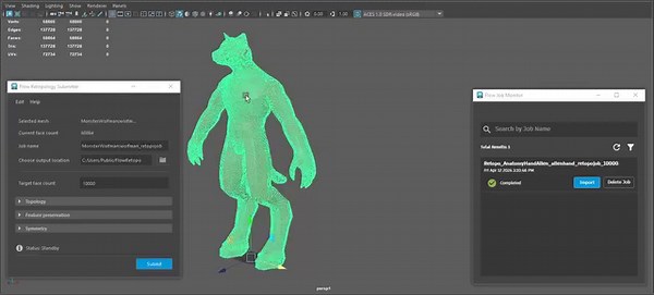 Maya 2025.1 introduces Flow Retopology plug-in allowing to submit retopology jobs to run in the cloud, a set of new Bifrost nodes, and various workflow improvements to the animation and 3D modeling tools. Learn more: https://80.lv/articles/maya-2025-1-introduces-plug-in-for-offloading-retopology-job-processes/ | 80 Level